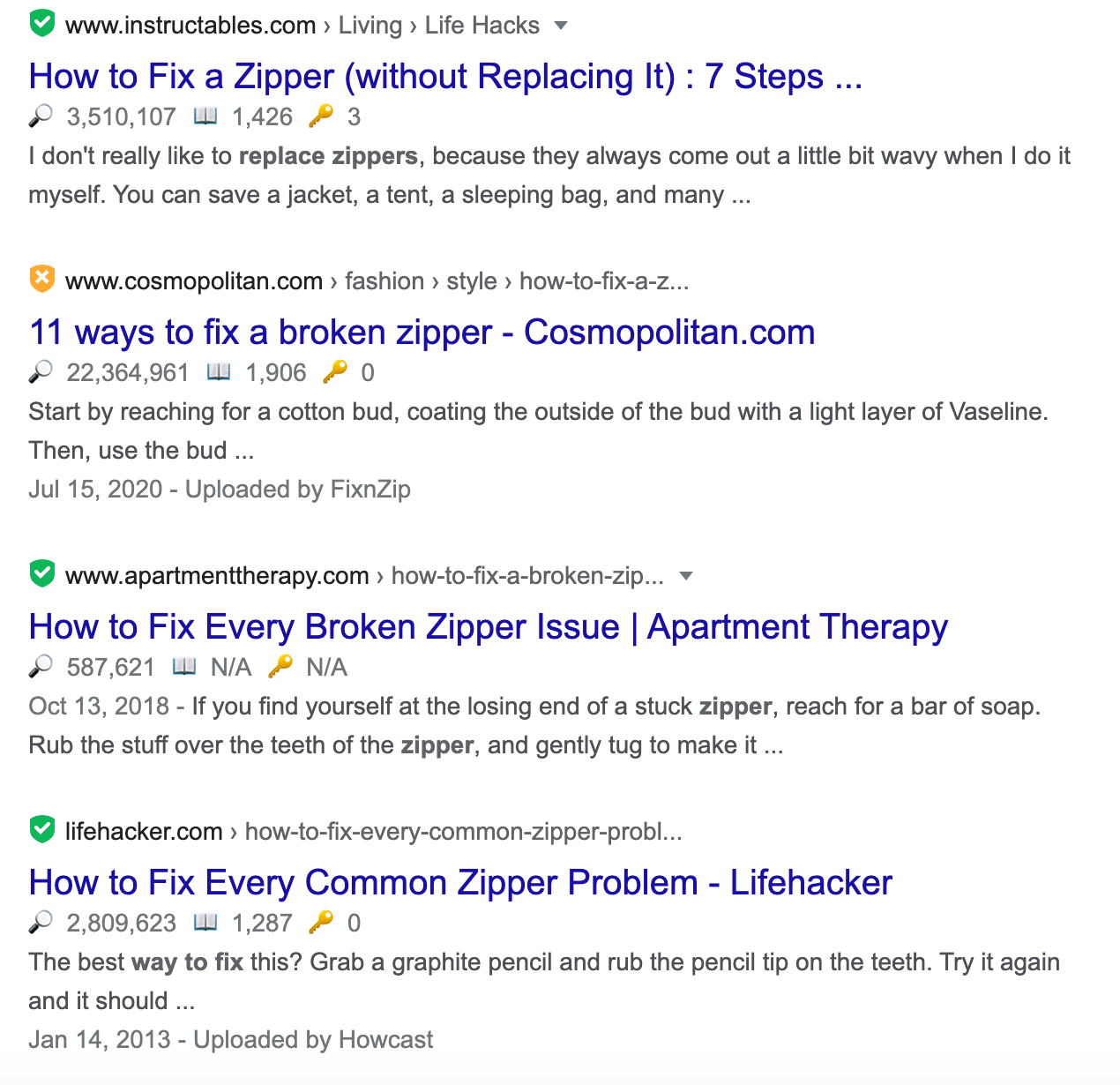 top results for how to fix a zipper query in google 