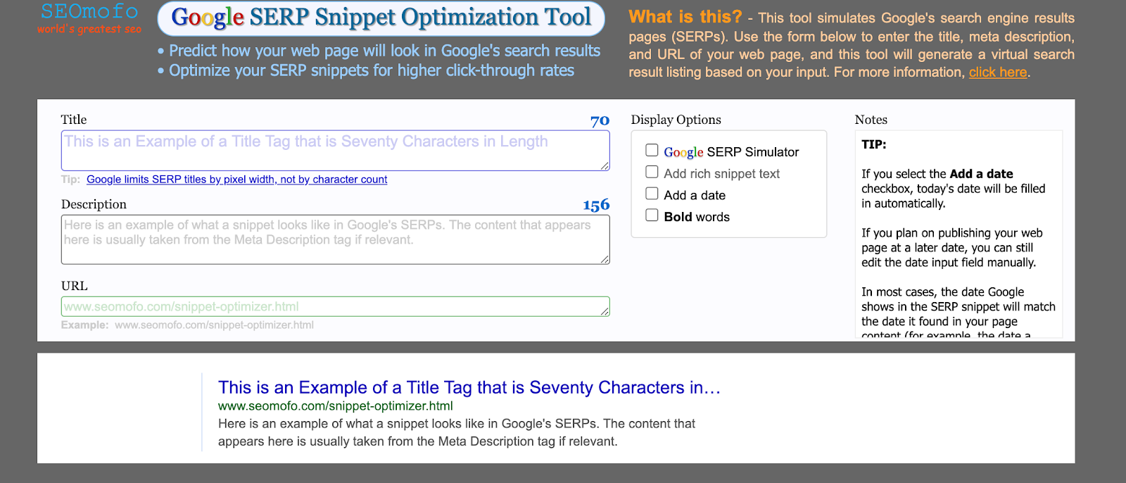 seo mofo snippet optimizer