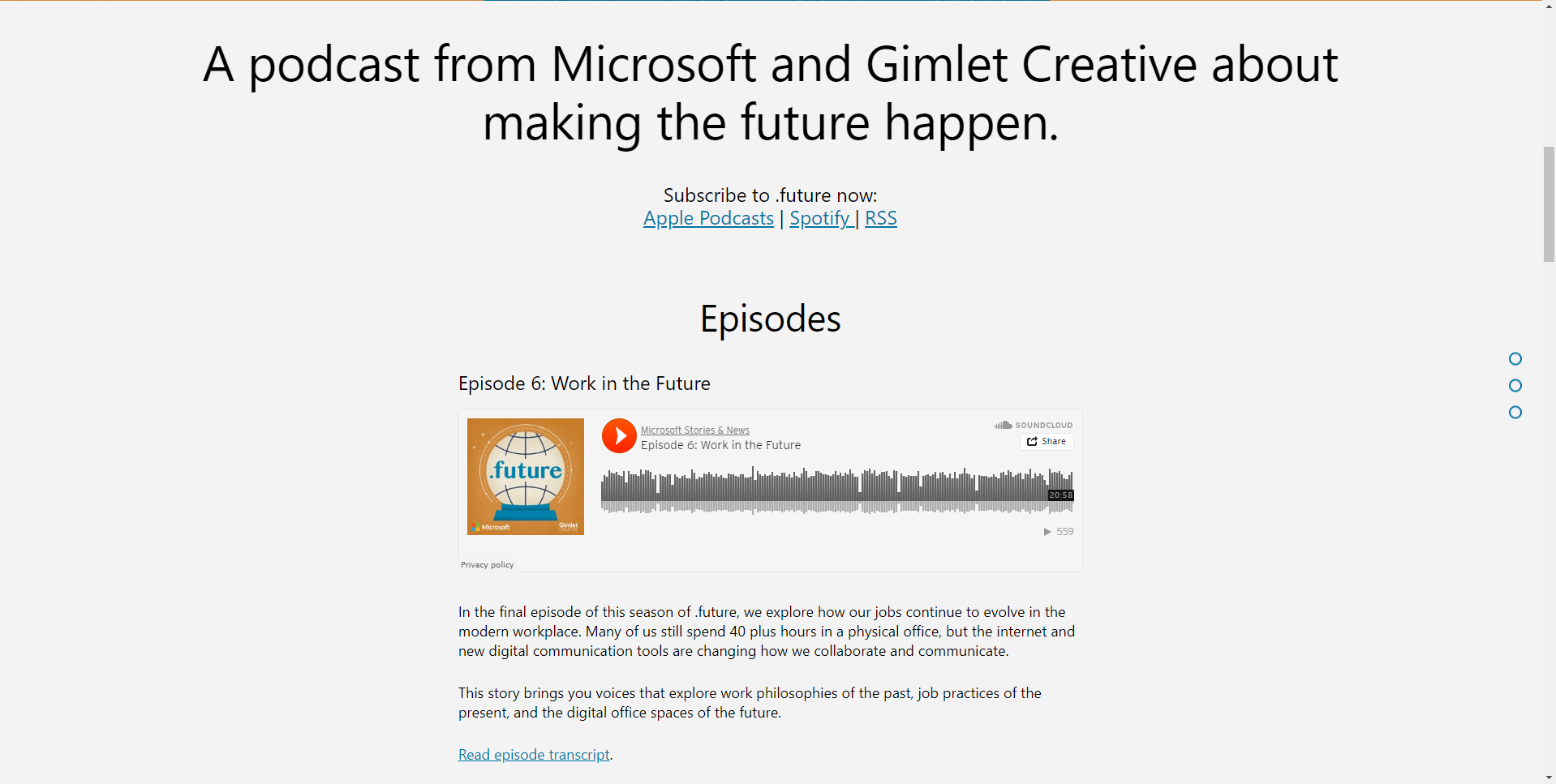 Microsoft podcast 'Future"