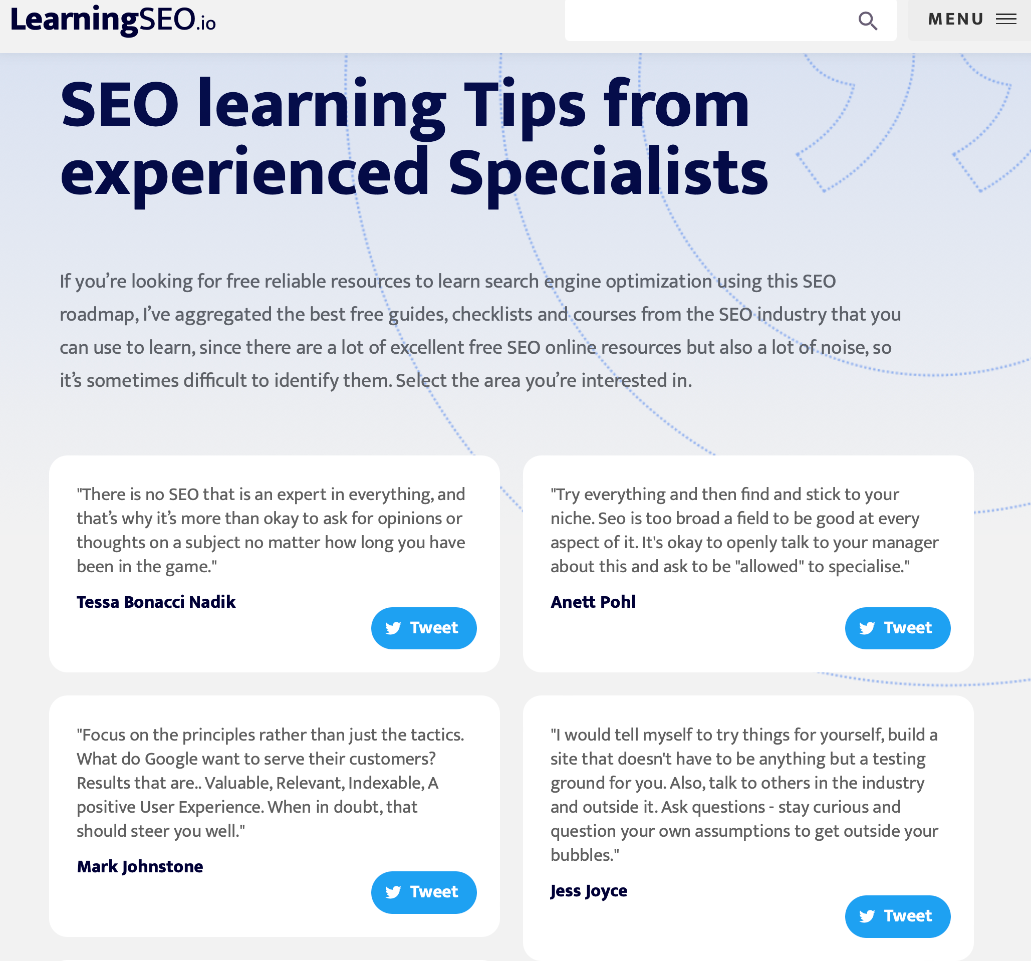 LearningSEO.io's curated SEO learning tips.